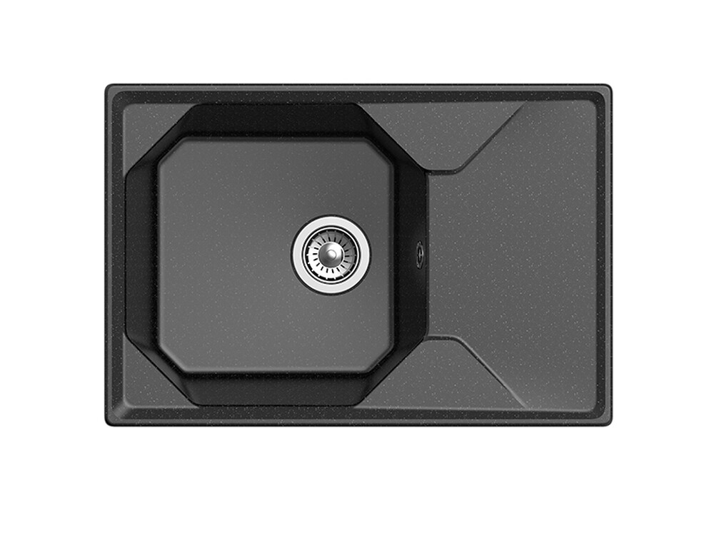 Мойка для кухни GranFest Композит UNIQUE 740L чаша+крыло 740*500мм (U-740L черный)