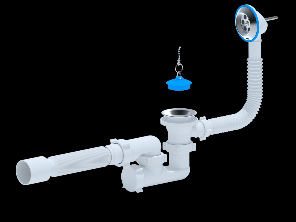 E255 Обвязка д/ванны АНИ Пласт 1 1/2"*40 с вып. и перел. с гофрой