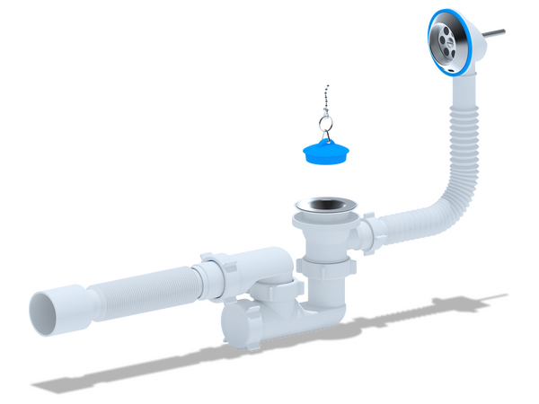 E255 Обвязка д/ванны АНИ Пласт 1 1/2"*40 с вып. и перел. с гофрой