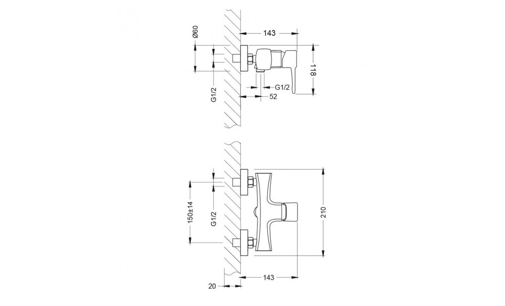 LM0503C Evitta Смеситель для душа, хром LEMARK