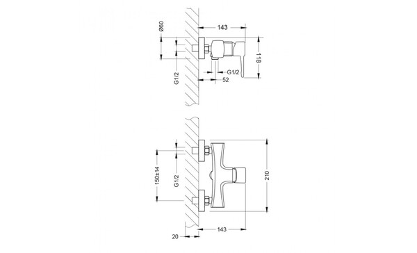 LM0503C Evitta Смеситель для душа, хром LEMARK