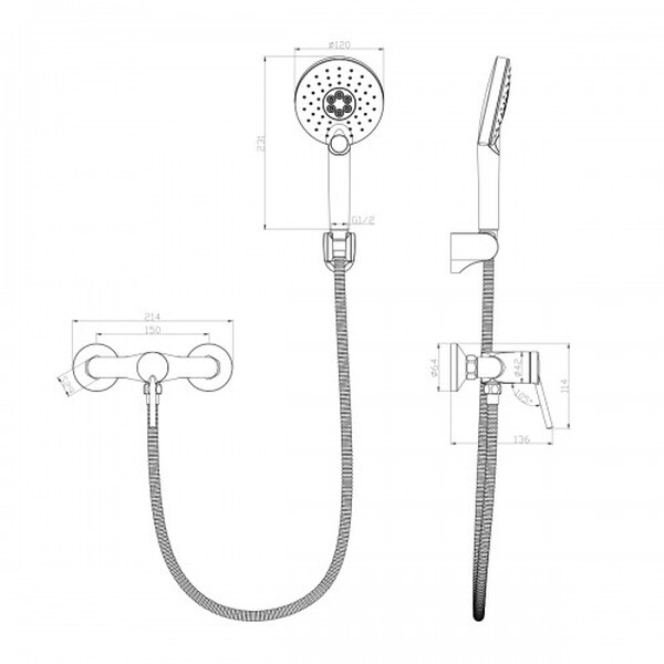 LM3803C Minima Смеситель для душа, хром LEMARK