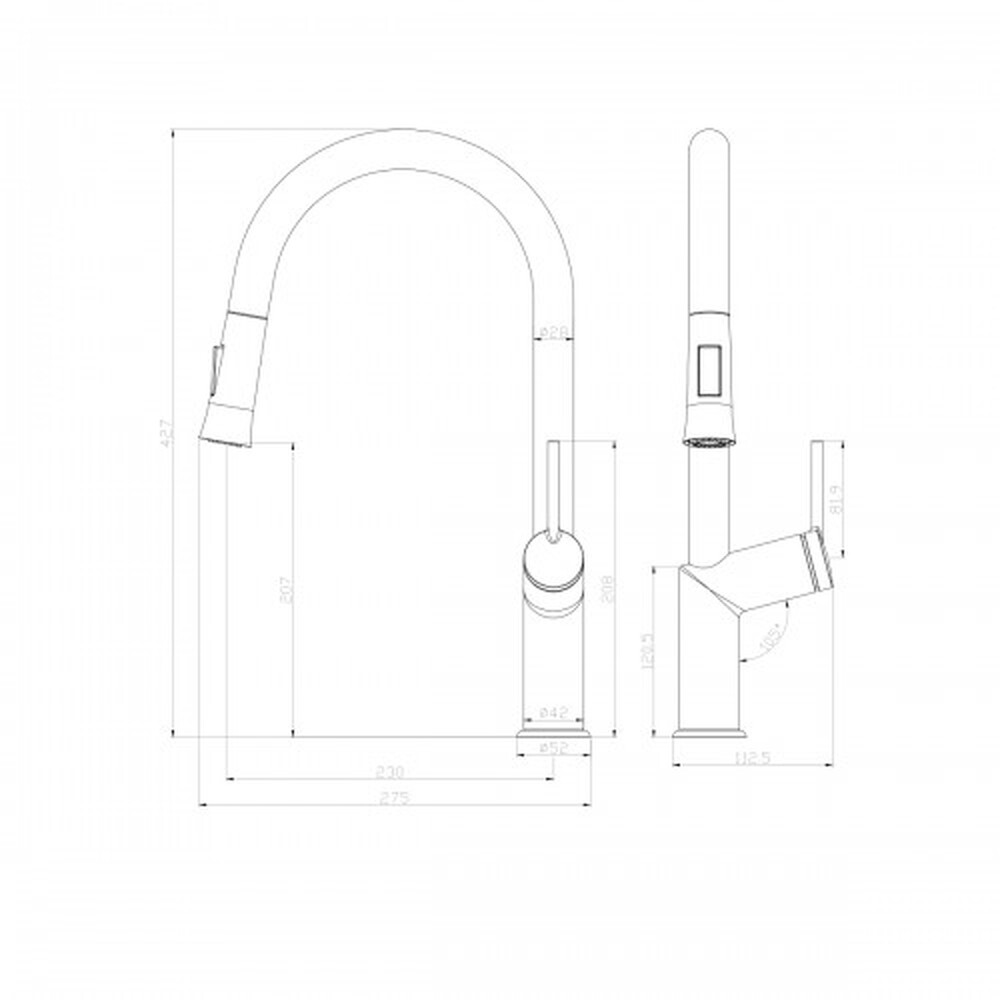 LM3850C Minima Смеситель для кухни с вытяжным изливом, хром LEMARK