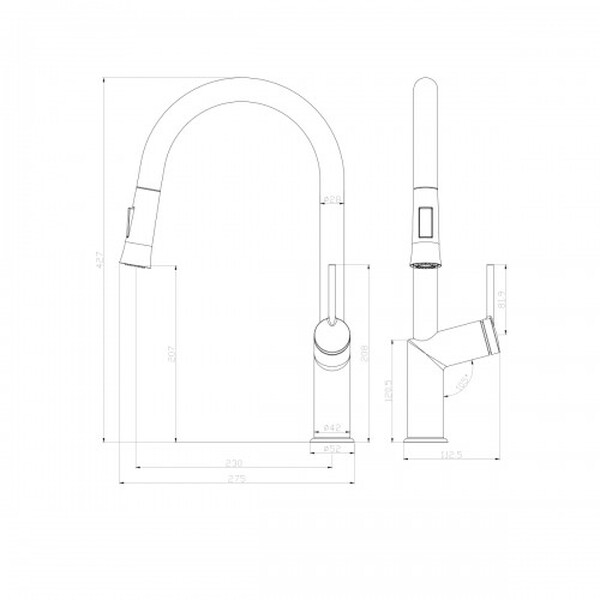 LM3850C Minima Смеситель для кухни с вытяжным изливом, хром LEMARK