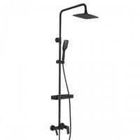 LM7002BL Tropic Смеситель для ванны с верхней душевой лейкой Троп. дождь, поворот. излив, черный LEMARK