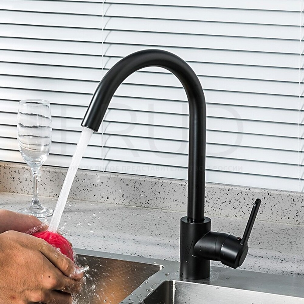 42052-12 Смеситель Кухня FRUD шар d-35 (черный) на гайке 