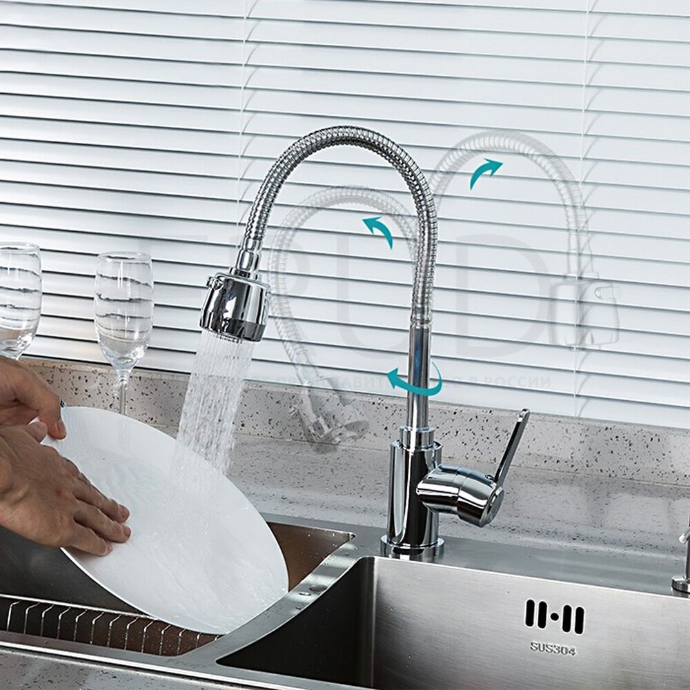 42052-30 Смеситель Кухня FRUD шар d-35 (хром) на гайке Нерж