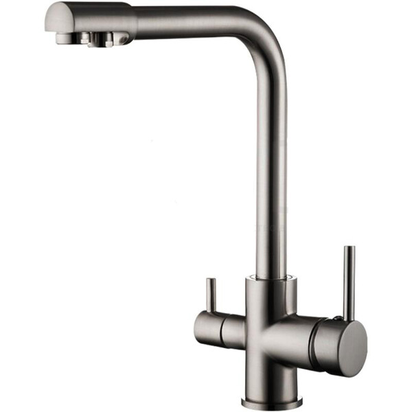 43053-5 Смеситель Кухня FRUD шар d-35 с подключением фильтра пит воды,(сатин) на гайке 