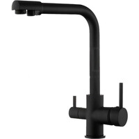 43053-7 Смеситель Кухня FRUD шар d-35 с подключением фильтра пит воды,(черный) на гайке 