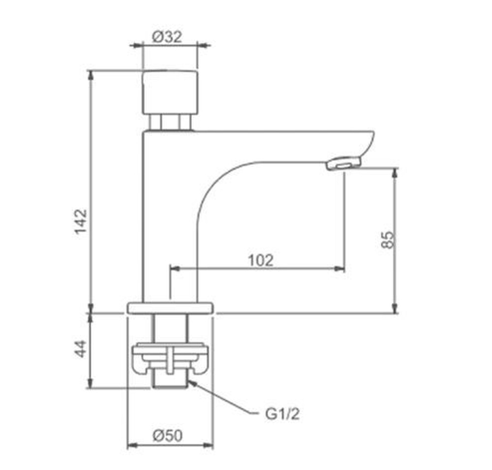 G5148 Смеситель Тюльпан GAPPO. шар d-35 ПОРЦИОННЫЙ (белый/хром) на гайке