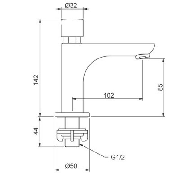 G5148 Смеситель Тюльпан GAPPO. шар d-35 ПОРЦИОННЫЙ (белый/хром) на гайке