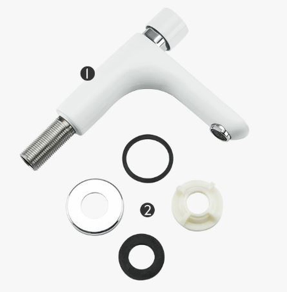 G5148 Смеситель Тюльпан GAPPO. шар d-35 ПОРЦИОННЫЙ (белый/хром) на гайке