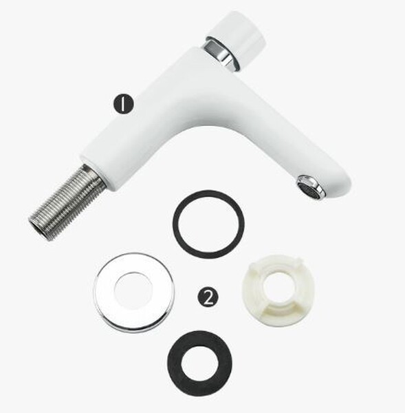 G5148 Смеситель Тюльпан GAPPO. шар d-35 ПОРЦИОННЫЙ (белый/хром) на гайке