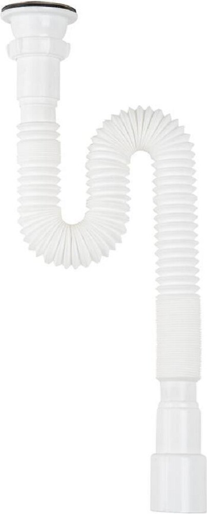 F213-55-MR Гибкая труба с выпуском (гофросифон) Aquant 1 1/4"х40/50 удлинённая с мет.реш. (длина болта 80 мм)