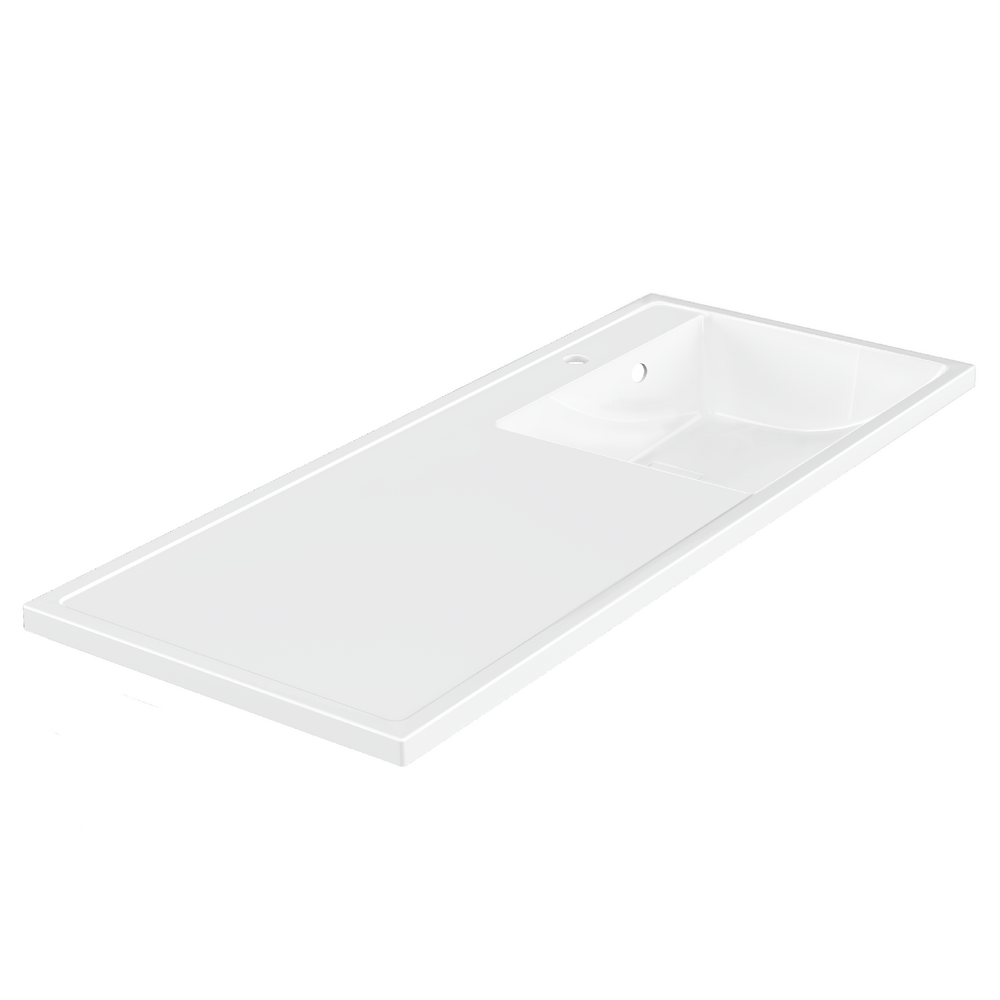 Умывальник "Paola Magenta 120" прав. (литьевой мрамор чаша справа 1200х500х178) в комплекте с кронштейном, креплением,выпуском и переливом г.Ульяновск