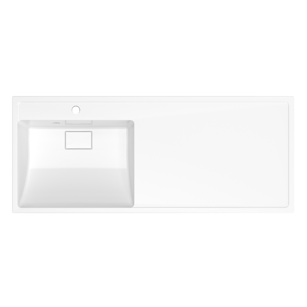 Умывальник "Paola Magenta 120" левый (литьевой мрамор чаша слева, 1200х500х178) в комплекте с кронштейном, креплением,выпуском и переливом г.Ульяновск