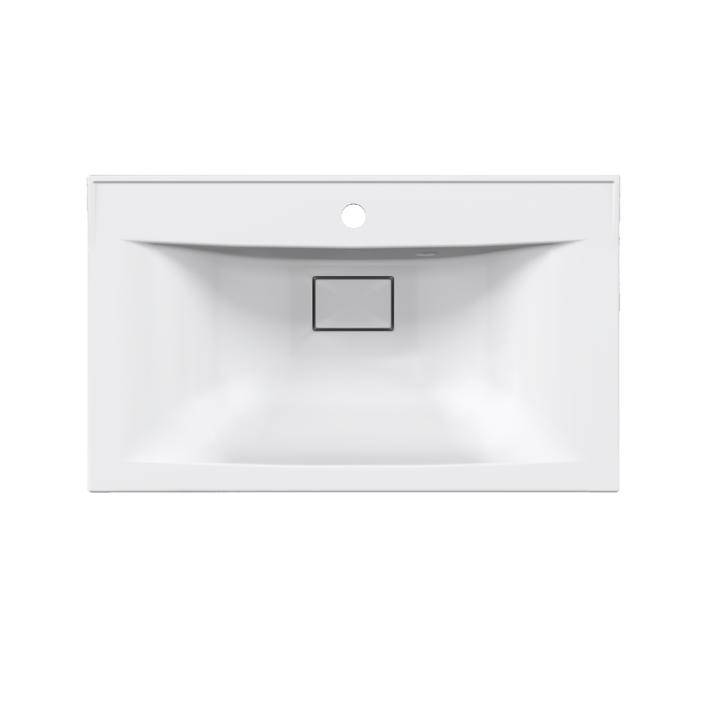 Умывальник "Paola Elegante 75" (литьевой мрамор, 750х450х143) в комплекте с выпуском и переливом г. Ульяновск