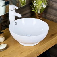 800-320302 Фигурный умывальник накладной 410х410х170 MELANA