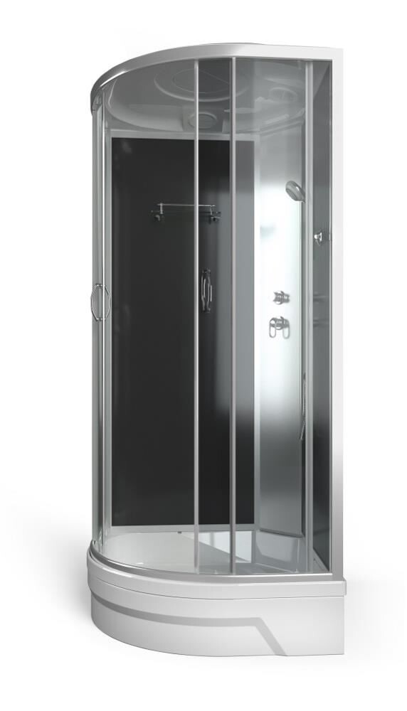 Душ. кабина ER351026-C4-RUS 100*100*226см,зад.ст.чер. ст.тонир.4 мм без г/м проф.хром. 3к.(С2*)