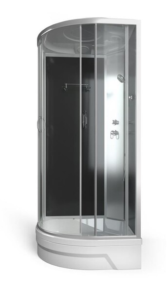 Душ. кабина ER351026-C4-RUS 100*100*226см,зад.ст.чер. ст.тонир.4 мм без г/м проф.хром. 3к.(С2*)