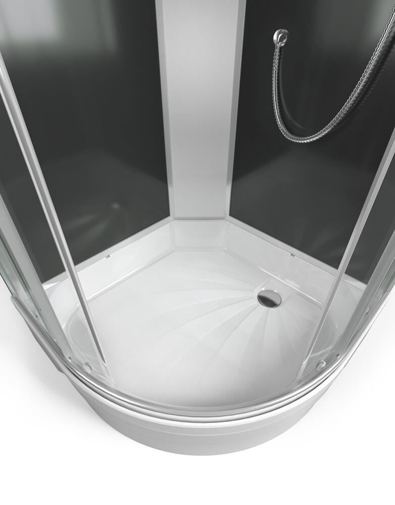 Душ. кабина ER351026-C4-RUS 100*100*226см,зад.ст.чер. ст.тонир.4 мм без г/м проф.хром. 3к.(С2*)