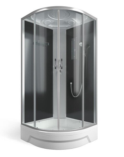 Душ. кабина ER351026-C4-RUS 100*100*226см,зад.ст.чер. ст.тонир.4 мм без г/м проф.хром. 3к.(С2*)