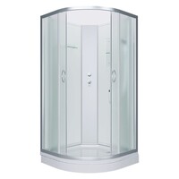 Душ. кабина ER3509PE-C3 RUS 90*90*195см,зад.ст. белое.стекло ст. мат 4 мм низ. под.проф.хром.,без крыши без г/м 3к.