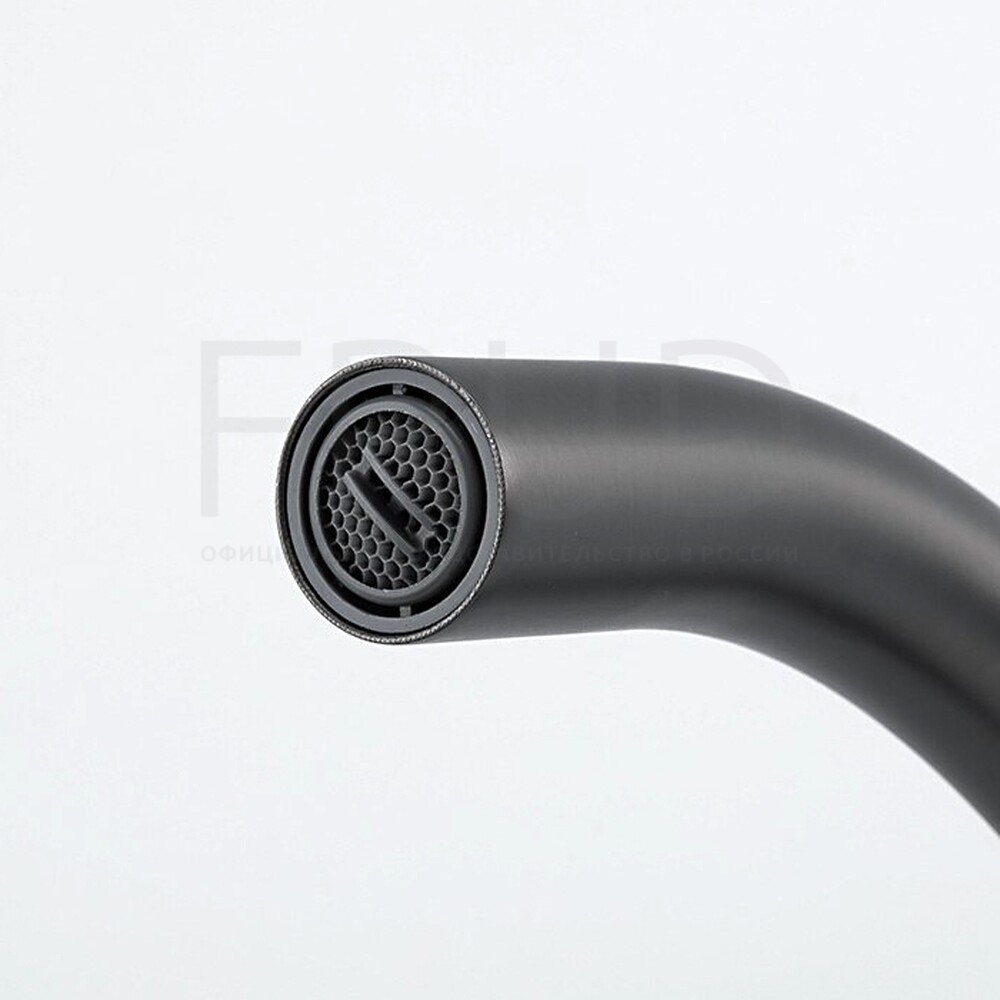 42052-11 Смеситель Кухня FRUD шар d-35 (оружейная сталь) на гайке Нерж