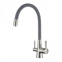 LM3075BN Comfort Смеситель для кухни, с гибким изливом, с подключением к фильтру питьевой воды, никель LEMARK