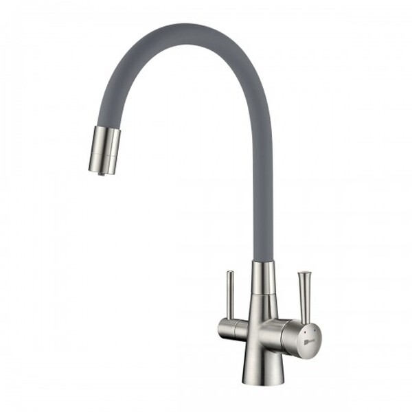 LM3075BN Comfort Смеситель для кухни, с гибким изливом, с подключением к фильтру питьевой воды, никель LEMARK