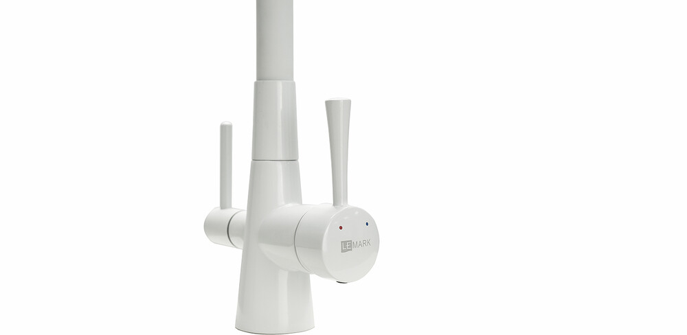 LM3075W Comfort Смеситель для кухни, с гибким изливом, с подключением к фильтру питьевой воды, белый LEMARK