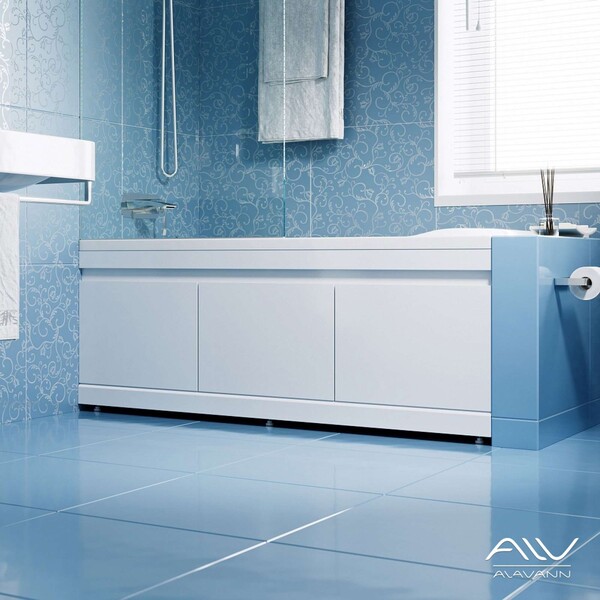 Экран под ванну 1,8 м МДФ SOFT Белый (3 двери откидные) Alavann