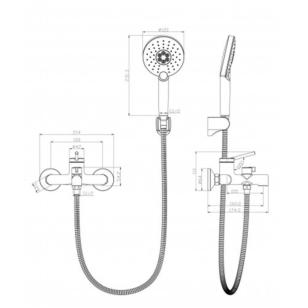 LM3814C Minima Смеситель для ванны с коротким изливом, хром LEMARK