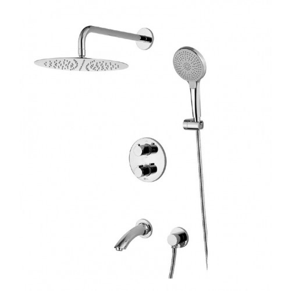 LM7822C Yeti Смеситель термостатический для ванны и душа, встраиваемый, с доп. 3-ф. лейкой, хром LEMARK