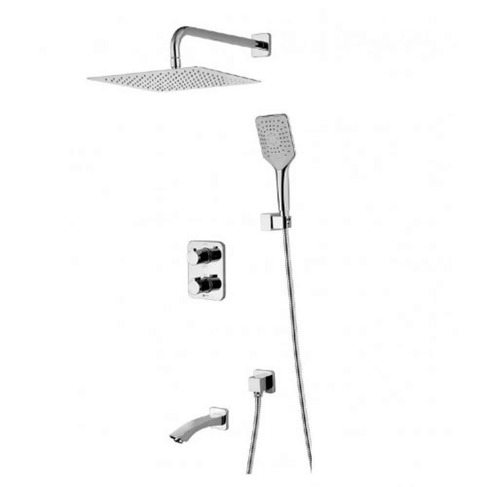 LM7842C Yeti Смеситель термостатический для ванны и душа, встраиваемый, с доп. 3-ф. лейкой, хром LEMARK