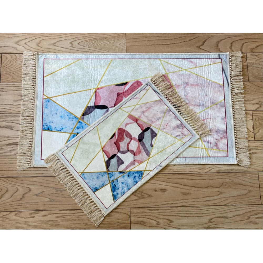 Коврик универс. 2 предм. DECORATIVE цифровая печать 60х100 с бахрамой ПРЯМОУГОЛЬНЫЕ, МИКС