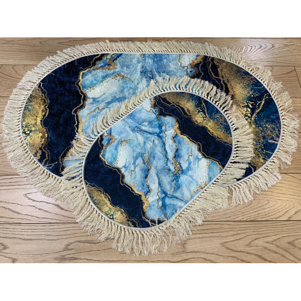 Коврик универс. 2 предм. DECORATIVE цифровая печать 60х100 с бахрамой ОВАЛЬНЫЕ, МИКС