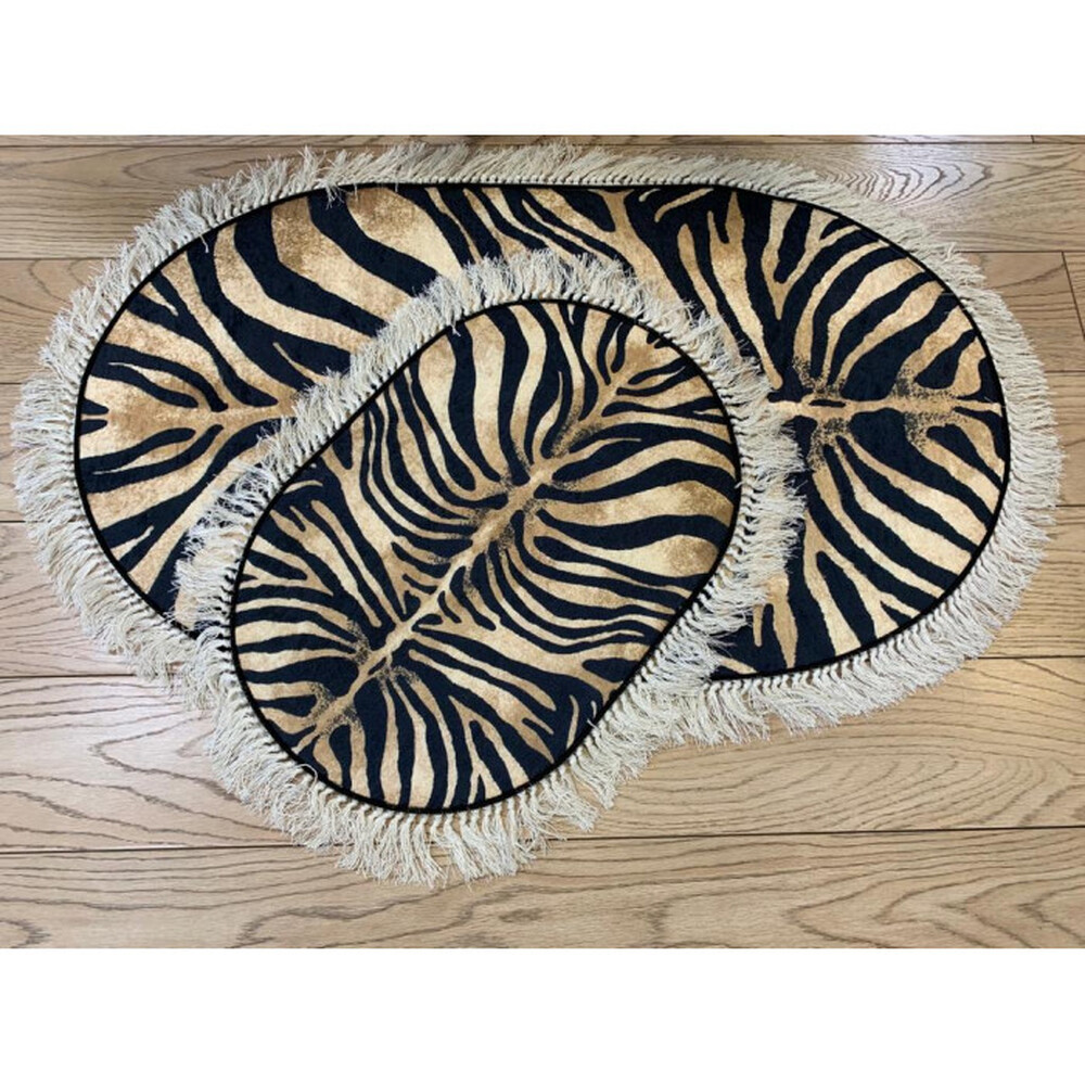 Коврик универс. 2 предм. DECORATIVE цифровая печать 60х100 с бахрамой ОВАЛЬНЫЕ, МИКС