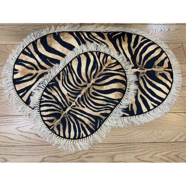 Коврик универс. 2 предм. DECORATIVE цифровая печать 60х100 с бахрамой ОВАЛЬНЫЕ, МИКС