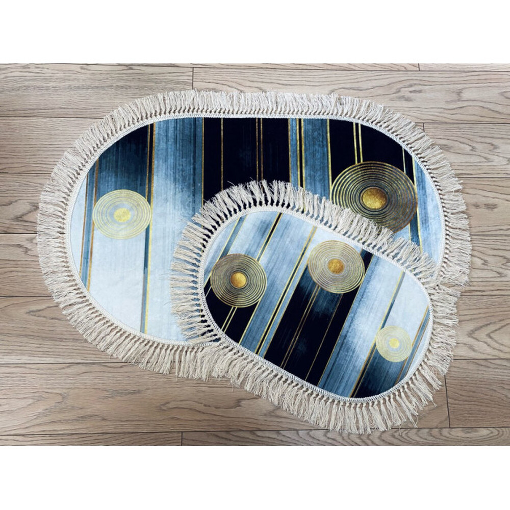 Коврик универс. 2 предм. DECORATIVE цифровая печать 60х100 с бахрамой ОВАЛЬНЫЕ, МИКС