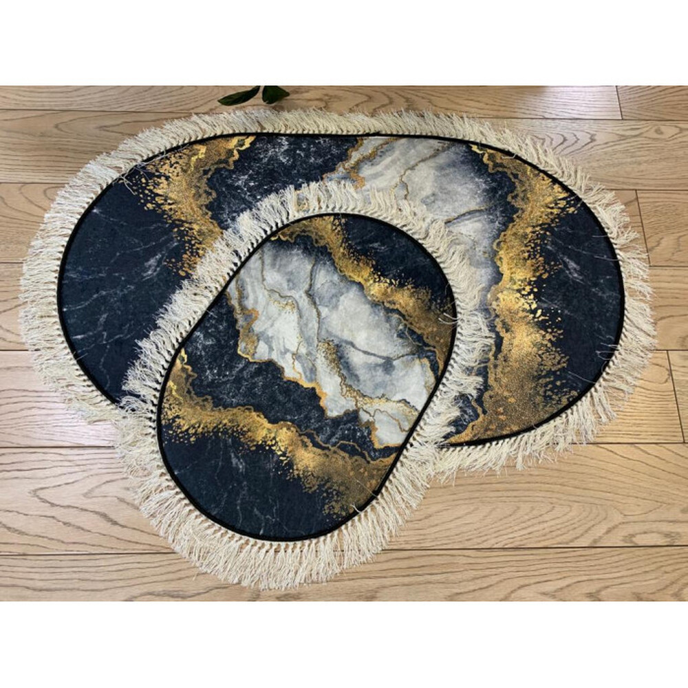 Коврик универс. 2 предм. DECORATIVE цифровая печать 60х100 с бахрамой ОВАЛЬНЫЕ, МИКС