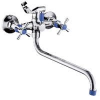 Смеситель Ванна Lemen 1/2 м/к КРЕСТ, синий (LD 2757С)