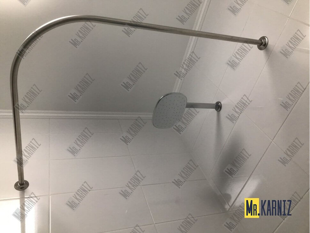 Карниз д/ванной нержавейка Г-обр. 1,1м х 1,1м (труба: 25х1 (мм)