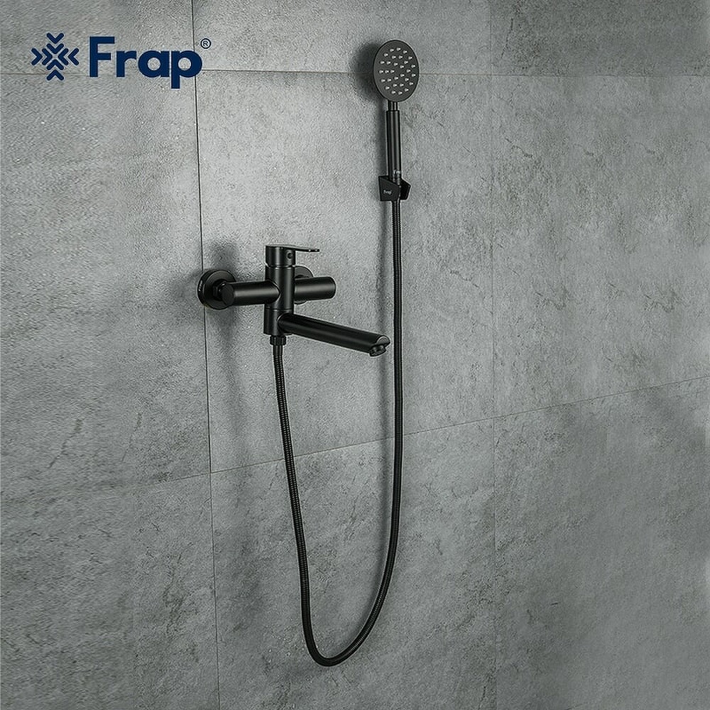 32801-6 Смеситель Ванна Frap d-35 излив-переключатель на лейку (черный)