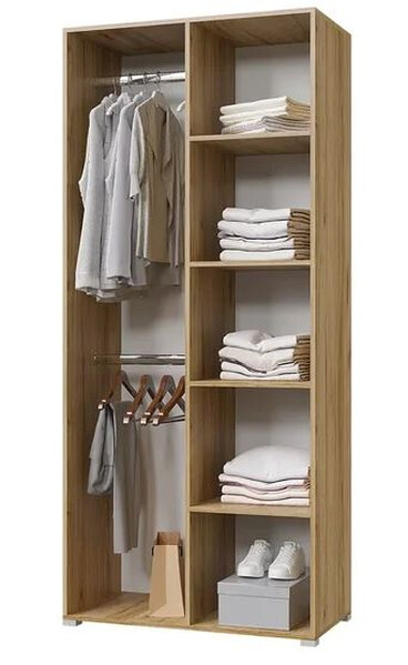 Лайт Шкаф 900 (белый/золотой) (3 места)