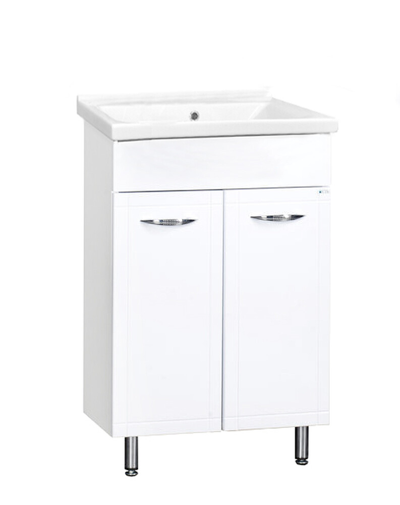 Подстолье SANTREK HOME "Мальта-60" (Белый) 2 двери под умывальник "СOMO-60/Миранда-60" 563х800х436