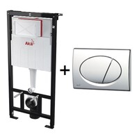 Инсталляция AlcaPlast (НАБОР 3 в1) каркас AM101/1120, кнопка хром-глянец M071, крепеж