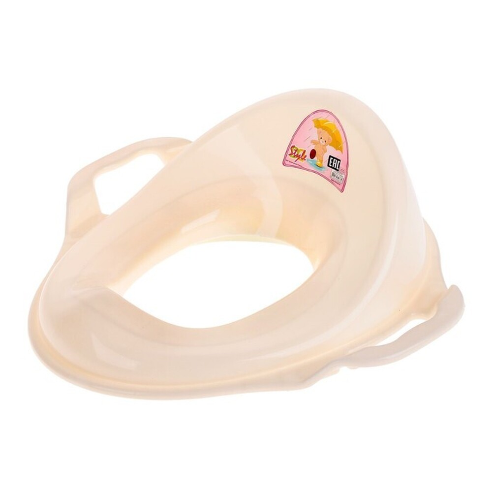 НАСАДКА на унитаз детская С ручками пластик (молочный) 