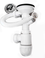  SALD 0001 Сифон бутылочный БРИСЛ 3 1/2" х 40, с круг.перел. для ГРАНИТНОЙ мойки, с одним отводом с/м