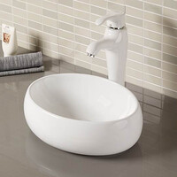 800-320303 Фигурный умывальник накладной овал 415х315х130 MELANA